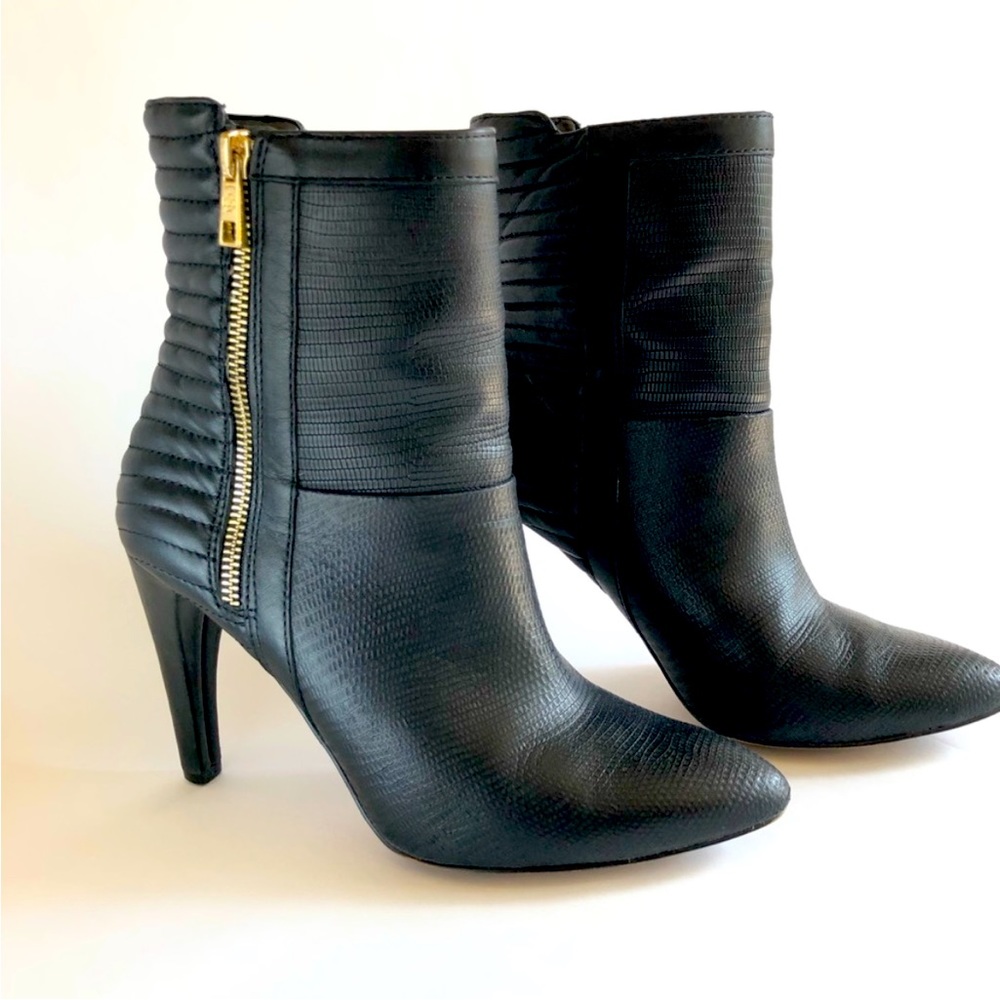 Ann Taylor Mid-Calf Black Heel Boots
